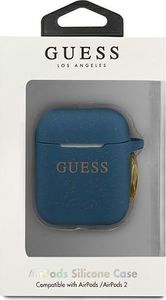 Guess Etui ochronne GUACCSILGLBL Silicone Glitter do AirPods 1/2 granatowe 3