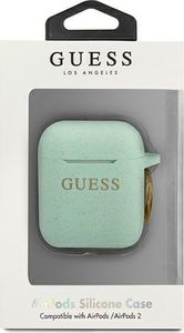 Guess Etui ochronne GUACCSILGLGN Silicone Glitter do AirPods 1/2 zielone 3