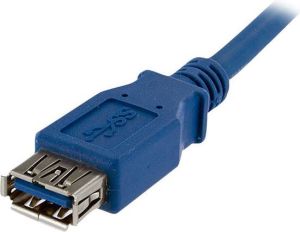 Kabel USB StarTech USB-A - USB-A 1 m Niebieski (USB3SEXT1M) 1
