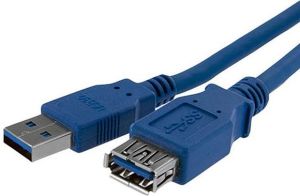 Kabel USB StarTech USB-A - USB-A 1 m Niebieski (USB3SEXT1M) 2