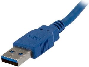 Kabel USB StarTech USB-A - USB-A 1 m Niebieski (USB3SEXT1M) 3