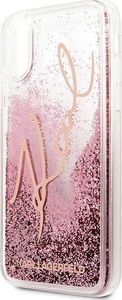 Karl Lagerfeld Karl Lagerfeld KLHCPXTRKSRG iPhone X/Xs różowo-złoty/rose gold Glitter Signature 6