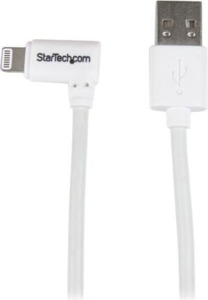 Kabel USB StarTech Wtyczka kątowa USB-A - Lightning 2 m Biały (USBLT2MWR) 1