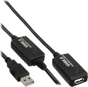 Kabel USB InLine USB-A - USB-A 10 m Czarny (34612I) 1