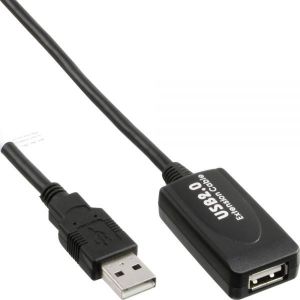 Kabel USB InLine USB-A - USB-A 10 m Czarny (34611I) 1