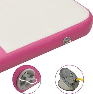 vidaXL Dmuchany materac gimnastyczny 92700 200 cm x 200 cm x 20 cm różowy 7