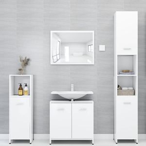 vidaXL 4-częściowy zestaw mebli łazienkowych, biały, płyta wiórowa 1