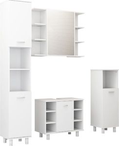 vidaXL 4-częściowy zestaw mebli łazienkowych, biały, płyta wiórowa 2