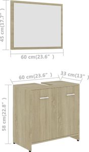 vidaXL Zestaw mebli łazienkowych, dąb sonoma, płyta wiórowa 8