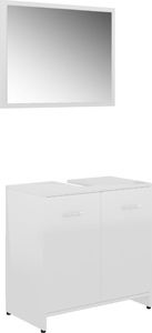 vidaXL Zestaw mebli łazienkowych, wysoki połysk, biały, płyta wiórowa 2