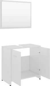 vidaXL Zestaw mebli łazienkowych, wysoki połysk, biały, płyta wiórowa 6