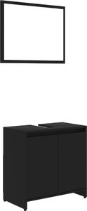 vidaXL Zestaw mebli łazienkowych, czarny, płyta wiórowa 2