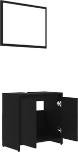 vidaXL Zestaw mebli łazienkowych, czarny, płyta wiórowa 6