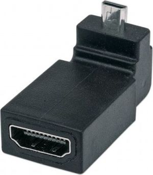 Adapter AV Manhattan HDMI micro D na HDMI A, M/Ż, kątowy 90° do góry (353441) 1