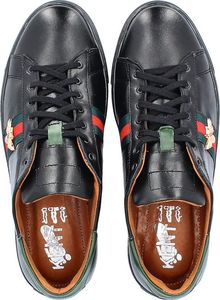 Kent KENT 293T CZARNE - Skórzane trampki z owadem 44 2