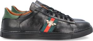 Kent KENT 293T CZARNE - Skórzane trampki z owadem 44 5