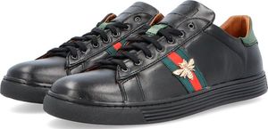 Kent KENT 293T CZARNE - Skórzane trampki z owadem 44 6