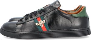 Kent KENT 293T CZARNE - Skórzane trampki z owadem 44 7