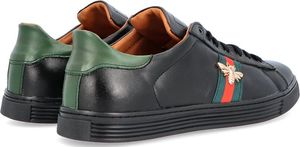 Kent KENT 293T CZARNE - Skórzane trampki z owadem 44 10