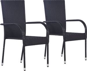 Elior Zestaw czarnych krzeseł ogrodowych - Nelly 1
