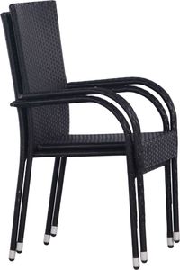 Elior Zestaw czarnych krzeseł ogrodowych - Nelly 3