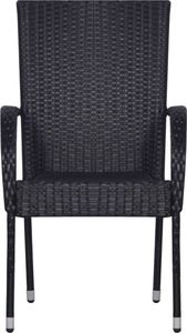 Elior Zestaw czarnych krzeseł ogrodowych - Nelly 4