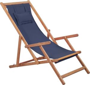 Elior Granatowy drewniany leżak plażowy - Inglis 1