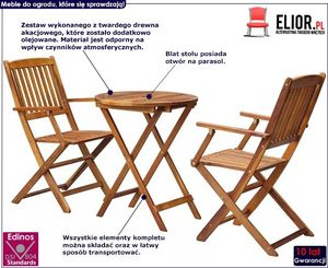 Elior Zestaw drewnianych mebli ogrodowych - Gemini 2