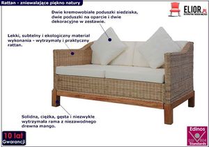 Elior Sofa Alani 2B dwusobowa - naturalny rattan 1