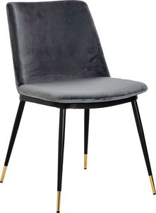 Elior Welurowe krzesło szare tapicerowane - Gambo 3X 1