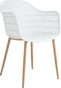 Elior Wygodne krzesło białe ażurowe - Ulmo 1