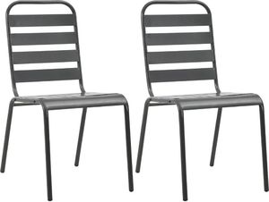 Elior Zestaw metalowych krzeseł ogrodowych Mantar - szary 1