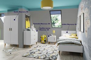Elior Biały zestaw mebli do pokoju dziecięcego - Maurycy 2