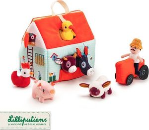 Lilliputiens LILLIPUTIENS Rozkładany domek Farma z 6 zwierzątkami, rolnikiem i traktorem 18 m+ 17