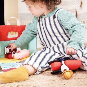 Lilliputiens LILLIPUTIENS Rozkładany domek Farma z 6 zwierzątkami, rolnikiem i traktorem 18 m+ 10