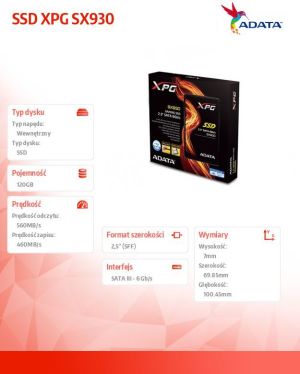Dysk SSD ADATA 120 GB 2.5" SATA III (ASX930SS3-120GM-C) 2