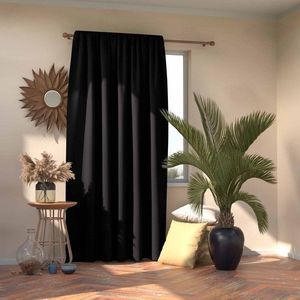 AmeliaHome Zasłona Blackout na taśmie Czarny 140X245 1