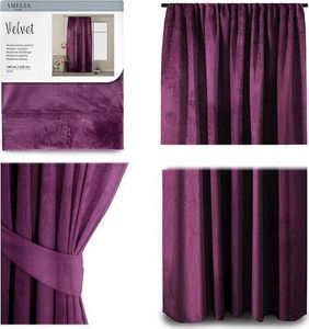 AmeliaHome Zasłona Velvet na taśmie Fioletowy 140X245 2