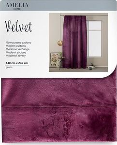 AmeliaHome Zasłona Velvet na taśmie Fioletowy 140X245 3