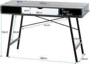 Biurko Homede Kayl Jasnobrązowe 120 cm x 48 cm 11