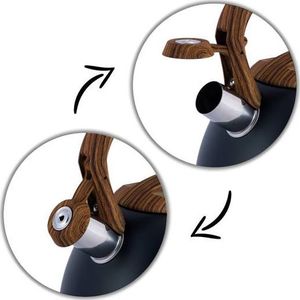 Kamille Czajnik stalowy z gwizdkiem 2.7 L z brązowym uchwytem KM-1087 7