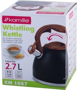 Kamille Czajnik stalowy z gwizdkiem 2.7 L z brązowym uchwytem KM-1087 9