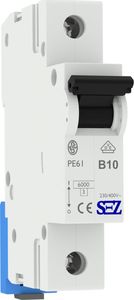 SEZ Krompachy B10A 1P 6kA Wyłącznik nadprądowy bezpiecznik Typ S eska PE61 SEZ 7127 1