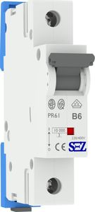 SEZ Krompachy B6A 1P 10kA Wyłącznik nadprądowy bezpiecznik Typ S eska PR61 SEZ 0050 1