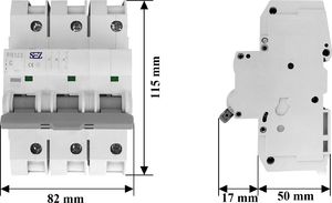 SEZ Krompachy C125A 3P 10kA Wyłącznik nadprądowy bezpiecznik Typ S eska PR123 SEZ 6571 4