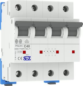 SEZ Krompachy C40 A 3P+N 10kA Wyłącznik nadprądowy bezpiecznik Typ S PR63N SEZ 8884 1