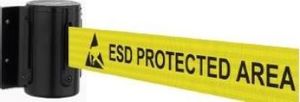 Tensator Rozwijana taśma odgradzająca, ostrzegawcza ESD + kaseta MINI na śruby, zapięcie przeciwpaniczne (Długość 2,3m) 1
