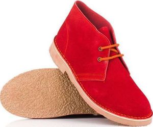 Solier Skórzane męskie buty chukka czerwone 41 1