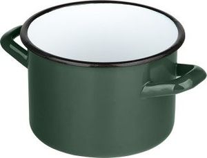 Emalia Silesia Rybnik Garnek emaliowany Silesia Rybnik na gaz i indukcję ciemny zielony 2,4l 3