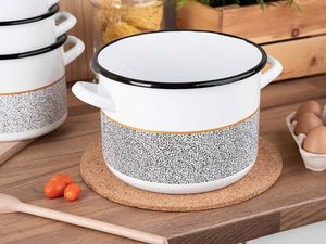 Emalia Silesia Rybnik Garnek emaliowany Silesia Rybnik Granit 5,8 l biały 4